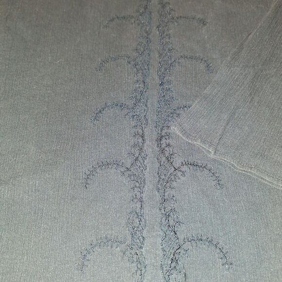 J. Crew Women's Vintage y2k Embroidered Navy Blouse/Beach Cover - Picture 2 of 8